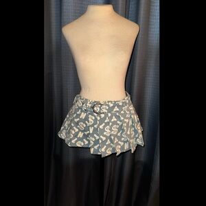 Namila Mini Skirt Monogram Dick Dollar Denim M/L/XL NWT